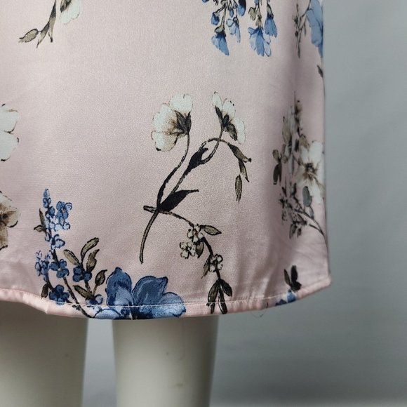EMMA & Michele Pink Floral Satin Slip Dress Size M - Picture 5 of 16